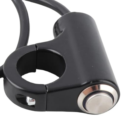 Handlebar ON/Off Switch, DC 10-12V to AC 220V Motorcycle 7/8” Start Button Weatherproof Aluminum Handlebar Light Switch (A Style Self Reset Button)