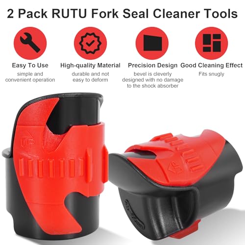 Motorcycle Fork Seal Cleaner 45-55mm Shock Absorber Repair Tool 2 Pack Red - color: RED