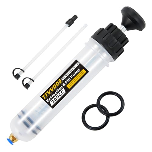 Automotive Fluid Extractor Pump, 200 cc Oil Extractor Pump with Hose, Sealed Upgraded Oil Change Pump, Lightweight Oil Suction Pump for Changing Transmission, Power Steering, and Brake Fluid - size: 200 cc