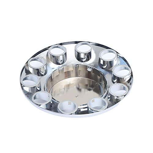 ABS Plastic Chromed Hubcaps Front and Rear Wheel Axle Cover Set with 33mm Thread-On Lug Nut Covers for Semi Trucks (Flat) - color: Flat