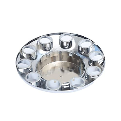 ABS Plastic Chromed Hubcaps Front and Rear Wheel Axle Cover Set with 33mm Thread-On Lug Nut Covers for Semi Trucks (Flat) - color: Flat