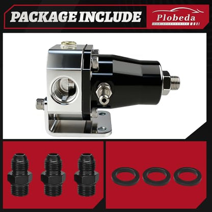 Adjustable EFI Fuel Pressure Regulator Kit with Bypass Return 0-90psi Pressure Gauge AN6-6AN Fuel Line Hose Fitting Connectors Kit