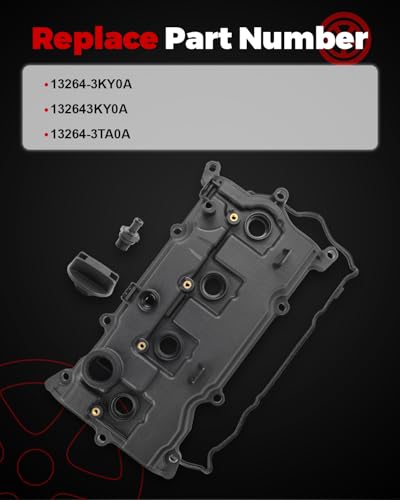 Engine Valve Cover L4 2.5L Fits for 2013-2018 Altima, 2014-2016 Rogue - size: 13264-3KY0A