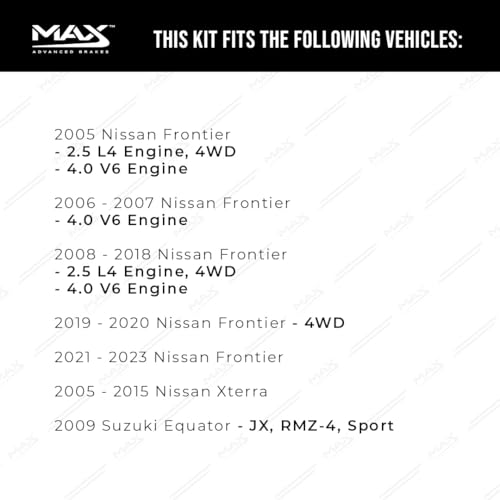 Max Advanced Brakes Front & Rear Brake Kit For Nissan Frontier - color: ValueMAX, size: KT1018