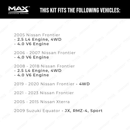 Max Advanced Brakes Front & Rear Brake Kit For Nissan Frontier - color: ValueMAX, size: KT1018