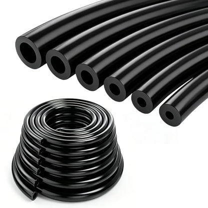 Tnisesm 6.6 FT Vacuum Hose Automotive 1/8" 5/32" 3/16" 1/4" 5/16" 3/8" ID 6 Values 130PSI High Performance Silicone Vacuum Hose line Kit - color: Black, size: 6PCS-6.6FT