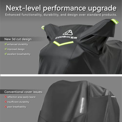 Motorcycle Cover Waterproof Outdoor All Season Protection - size: 96.5"