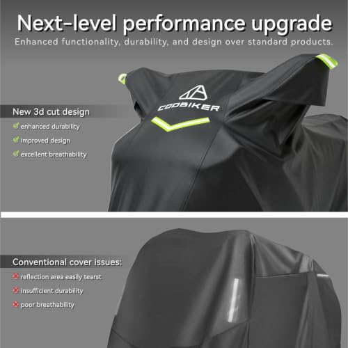 Motorcycle Cover Waterproof Outdoor All Season Protection - size: 116"