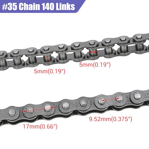 37mm Bore 40T Sprocket 35 Chain with 140 Links for Mini Bike CT100U - color: black sprocket 40T