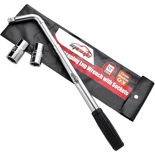EPAuto Telescoping Lug Wrench, Wheel Wrench, CR-V Sockets (17/19, 21/22mm)