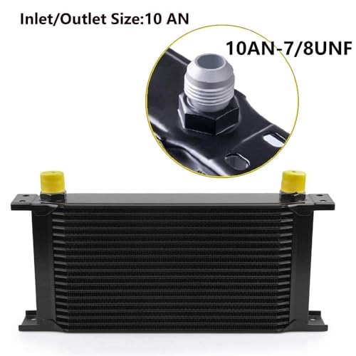 19 Row AN10-10AN Stacked Plate Oil Cooler Aluminium Alloy - color: Oil Cooler, size: 19 Row-BK