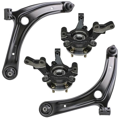 Detroit Axle - Front Steering Knuckles and Wheel Hub Bearings Lower Control - size: 4CU47797/4PC