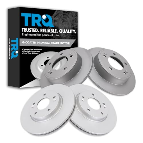 TRQ Front & Rear Disc Brake Coated Rotor Kit - style: BRA24835