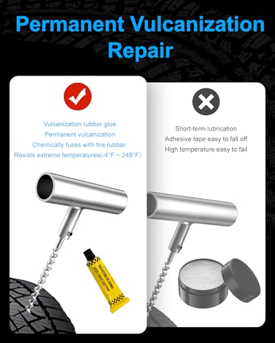 Tire Repair Kit with Plugs, Tire Plug Kit Heavy Duty Professional for Car, ATV, Motorcycle, Truck, Flat Tire Emergency Repair (Boxed Type - 16 PCs) - style: Boxed Type - 16 PCs
