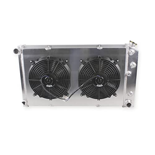 OHOB-Cool 3 Row Full Aluminum Radiator for 1968-1987 Chevy Chevelle C10 C20 C30 Pontiac Oldsmobile with Shroud+Fan+Relay - size: 68-87 Chevy