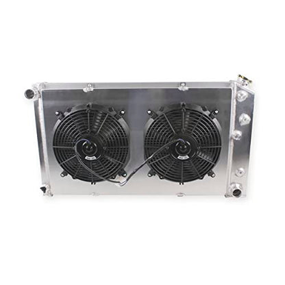 OHOB-Cool 3 Row Full Aluminum Radiator for 1968-1987 Chevy Chevelle C10 C20 C30 Pontiac Oldsmobile with Shroud+Fan+Relay - size: 68-87 Chevy