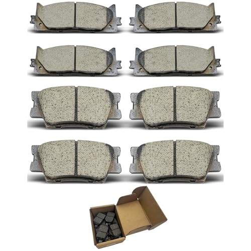 Ceramic Brake Pads Set Front & Rear 8PCS, D1222 D1212, for Lexus ES300h 2013-2018, ES350 2007-2018, Toyota Avalon 2008-2018, Camry 2007-2017, Low Dust Quiet, OE Fit Replacement – CCTECHMASS