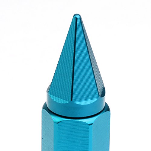 Auto Dynasty M12 x 1.5 Open/Closed End Design 20-Piece Aluminum Alloy Wheel Lug Nuts +1 X Deep Drive Extension (Light Blue) - color: Light Blue