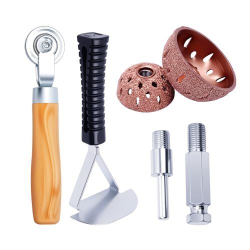 Tire Repair Patch Tools,42 mm 55 mm Tire Tungsten Steel Buffing Wheels Tire Patch Roller Scraping Cutter Kit for Car Tire Grinding Polishing