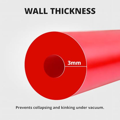 EVIL ENERGY 1/8 Silicone Vacuum Tubing Hose Line 5FT 130PSI Max Pressure Red (3mm ID) - color: Red, size: 1/8 5FT