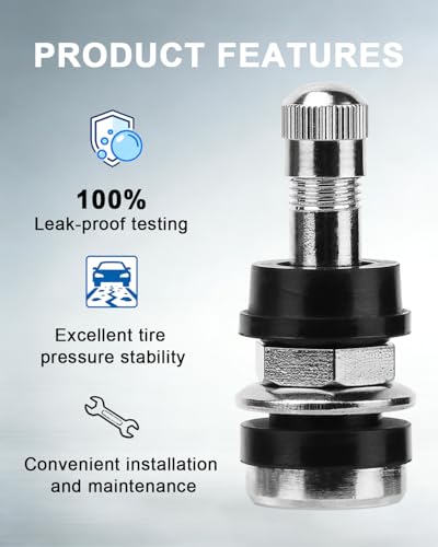 Riseuvo TR416 Metal Clamp-in Tire Valve Stems, 25Pcs