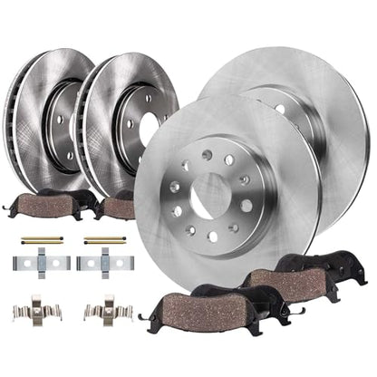 Detroit Axle - 8pc Brake Kit for 2016-2019 Cadillac ATS, Disc Brakes Rotors - size: 8PR53557/KIT