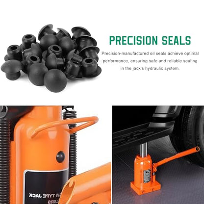17 PCS Floor Jack Seal Kit, 3 Ton Rubber Hydraulic Jack Seal Complete Repair Set with Oil Filler Plug, Universal Horizontal Sealing O-Ring Replacement for Car SUV Truck Jacks