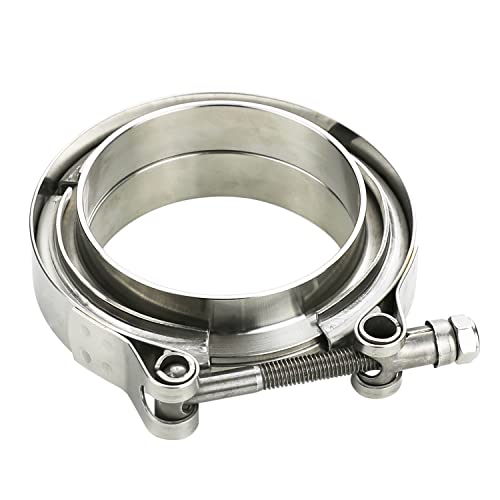 AKIHISA 2.75 Inch, V Band Clamp with Flange Male Female, Exhaust Clamp 304 Stainless Steel, Compatible for Exhaust System, Turbocharger, Downpipe, Muffler1Pcs, 1Pcs - size: 2.75"(70mm)