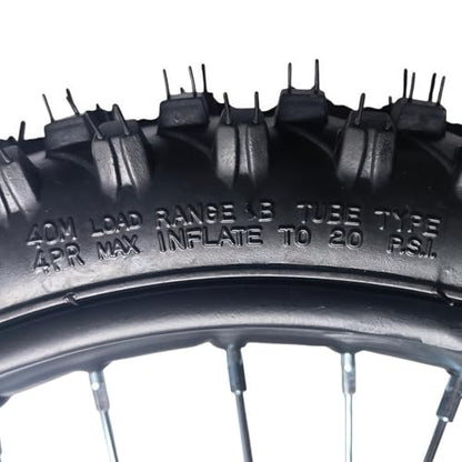 Beeking 70/100-17 Front Wheel Rim Tire Assembly for Dirt Bike 15mm axle front Wheel Rim Tire Fits 50cc-125cc dirt bike TTR SSR CRF Apollo Includes 200mm brake disc.