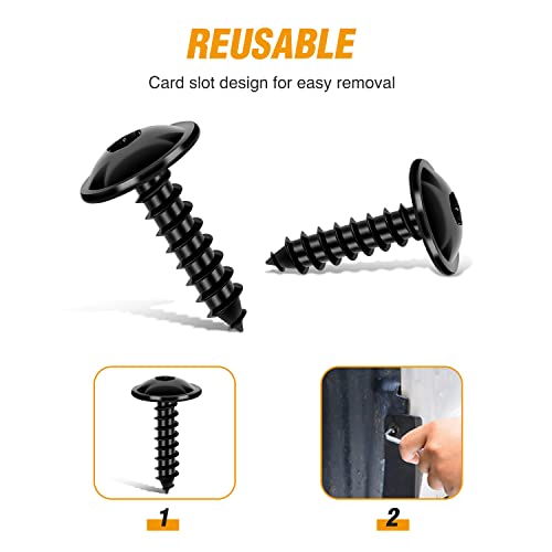GOOACC 50pcs Torx Truss Head Tapping Screw Fender Liner Splash Guard Under Cover License Bracket for VW Audi N90775001 N90892001 N90648702 Black Zinc M5-2.12 x 19mm T25 - color: 50Pcs Tapping Screw