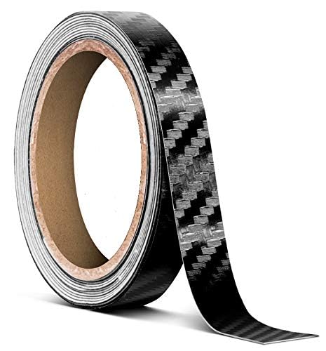 VViViD Black Carbon Fiber Air-Release Adhesive Vinyl Tape Roll (1/2 Inch x 20ft) - size: 1/2" x 20ft
