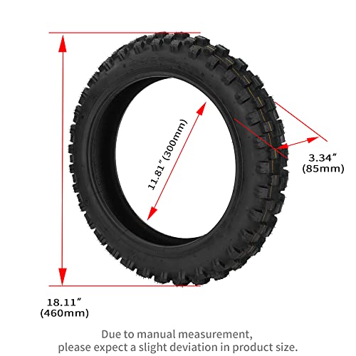 80/100-12 3.00-12 Rear Dirt Bike Tire and Inner Tube Set - size: 80/100-12