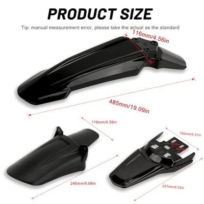 XINGWU Front Rear Fender Set for Surron Light Bee X/S Segway X160/X260 Electric Dirt Bike Fender Shock Fender for Ebikes Surron Parts Black Whole Kit - size: Whole Kit, style: Black