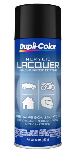 Dupli-Color Multi-Purpose Lacquer, Semi-Gloss, Black, 12 oz