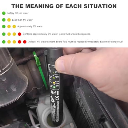 Brake Fluid Liquid Tester Pen, High-Precision Car Brake Fluid Diagnostic Tester with 5 LED Indicators, Heavy Duty Vehicle Hydraulic Liquid Test Pen for DOT 3 DOT 4 DOT 5.1