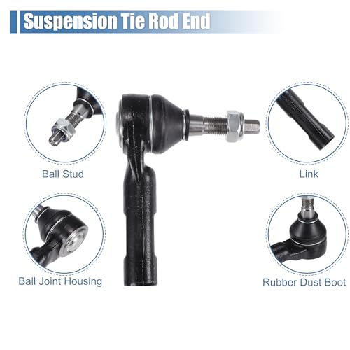 X AUTOHAUX 6pcs Front Inner Outer Tie Rod Ends Kit Suspension Steering Tie Rod End for Chrysler 300 for Dodge Challenger Drag Link No.ES800986/EV800963