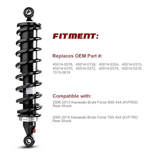 Monotube Rear Shocks, Shock Absorber, Struts for Kawasaki Brute Force, OEM# 45014-0076, 45014-0139, 45014-0204, 45014-0315, 45014-0370, 45014-0372, 1515-0818, Amortiguadores para Kawasaki Brute Force