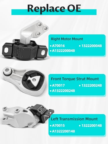 Engine Motor Mount and Trans for Fortwo 1.0L, A70016, A70017, A70015 - size: 1322200048-10017