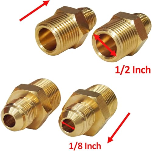 1/2 Inch Natural Gas Pressure Regulator with 2 Brass Fittings - size: 1/2