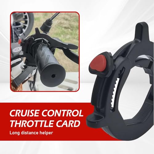 Motorcycle Cruise Control Assist, Throttle Lock, Throttle Mounted Motorcycle Cruise Assist Wrist Hand Grips (Black)