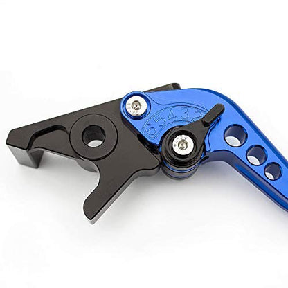 CNC Brake Clutch Levers Compatible with GROM MSX125 CBR300R CB300F CB300 CB300R CB300FA 2014-2020, CBR250R 2011-2013, CB400F CB400R 2013-15, CBR500R CB500F CB500X 2013-2020, CB125/F/R 2019-2020 - color: Blue Lever with Black Adjuster