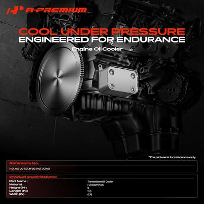 A-Premium Transmission Oil Cooler, Universal Aluminium 4 Pass Tube and Fin