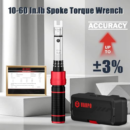 VANPO Spoke Torque Wrench, 10–60 in-lb, for Motorcycle Wheel Maintenance - size: Spoke (10-60 In-Lb)
