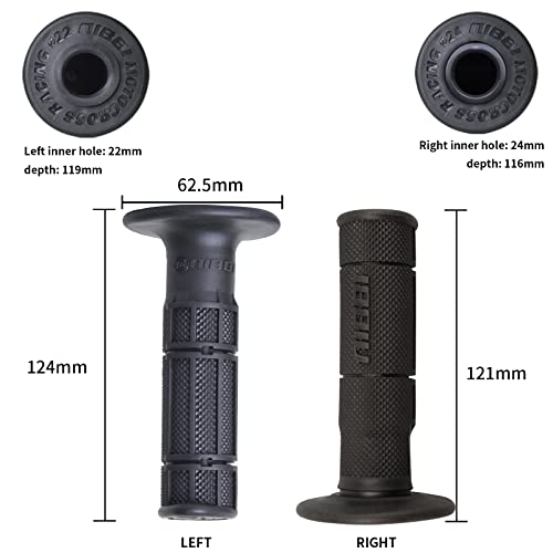 NIBBI Twists Throttle Grip,Dirt Bike Grips with Throttle Cable and Handlebar Grip for SSR125 Pit Bike, 22mm Motorcycle Throttle Assembly - color: Black