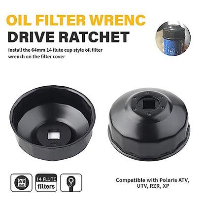 Three T Oil Filter Wrench, Oil Filter Tool For Polaris All Vehicles