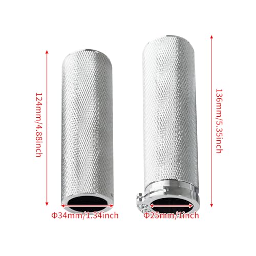 1 Inch Cable Throttle Handlebar Grips Motorcycle Hand Grips - color: #2 Chrome