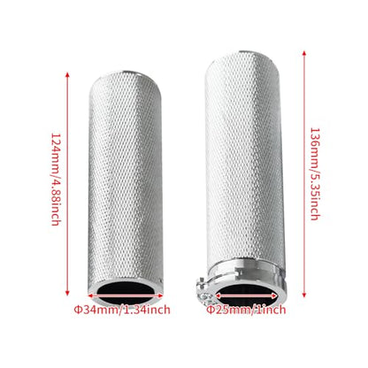 1 Inch Cable Throttle Handlebar Grips Motorcycle Hand Grips - color: #2 Chrome