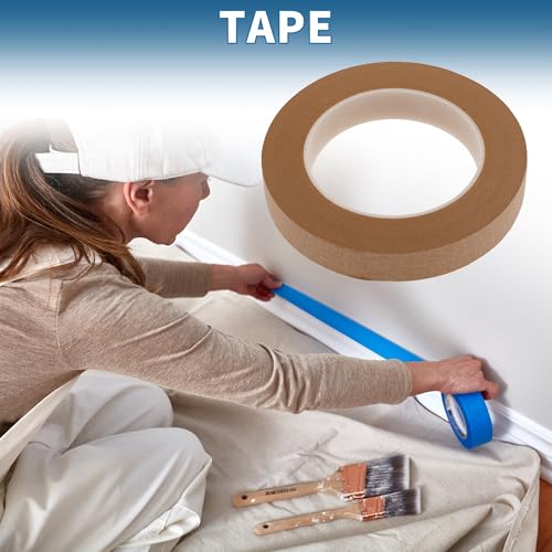 Painters Tape Easy Removal 0.8 Inches x 52.5 Yards Tape Brown - color: Brown, size: 0.8 Inches x 52.5 Yards