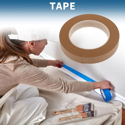 Painters Tape Easy Removal 0.8 Inches x 52.5 Yards Tape Brown - color: Brown, size: 0.8 Inches x 52.5 Yards