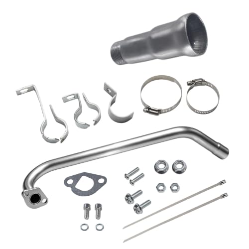 3 Stage Long Exhaust Pipe for Predator 212 exhaust 224cc 196cc for Coleman CT200U-EX CT200U BT200X for Baja Warrior MB200 Axis M200 GX200 6.5hp Clone Engine KT196 Go Kart Parts-Silver - color: Silver, size: 3 stage